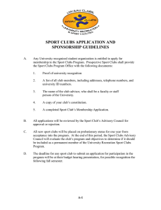 SPORT CLUBS APPLICATION AND SPONSORSHIP GUIDELINES