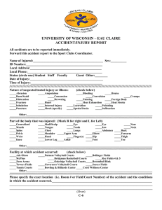 UNIVERSITY OF WISCONSIN – EAU CLAIRE ACCIDENT/INJURY REPORT