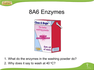 8A6 Enzymes 2. Why does it say to wash at 40 C?