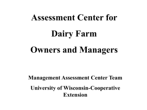 Assessment Center for Dairy Farm Owners and Managers Management Assessment Center Team