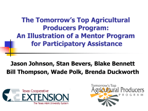 The Tomorrow’s Top Agricultural Producers Program: An Illustration of a Mentor Program