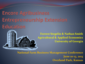 Forrest Stegelin &amp; Nathan Smith Agricultural &amp; Applied Economics University of Georgia