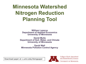 Minnesota Watershed Nitrogen Reduction Planning Tool