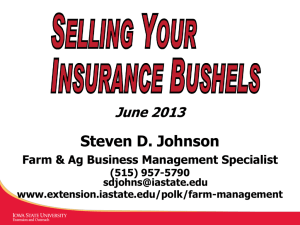 Steven D. Johnson June 2013 Farm &amp; Ag Business Management Specialist (515) 957-5790