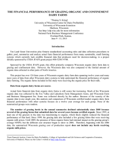 THE FINANCIAL PERFORMANCE OF GRAZING, ORGANIC AND CONFINEMENT DAIRY FARMS