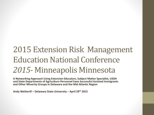 2015 Extension Risk  Management Education National Conference 2015-