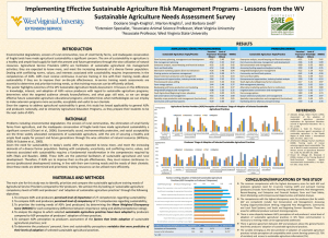 Implementing Effective Sustainable Agriculture Risk Management Programs - Lessons from... Sustainable Agriculture Needs Assessment Survey