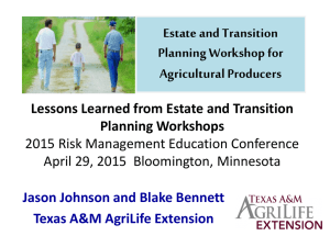 Estate and Transition Planning Workshop for Agricultural Producers
