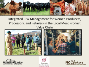 Integrated Risk Management for Women Producers, Value Chain