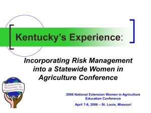 Kentucky’s Experience Incorporating Risk Management into a Statewide Women in Agriculture Conference