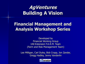 AgVentures Building A Vision Financial Management and Analysis Workshop Series