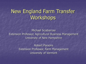 New England Farm Transfer Workshops