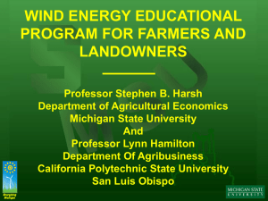 WIND ENERGY EDUCATIONAL PROGRAM FOR FARMERS AND LANDOWNERS