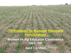 Technology to Manage Nitrogen Fertilization Women In Ag Educator Conference OKC, OK