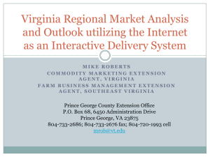 Virginia Regional Market Analysis and Outlook utilizing the Internet