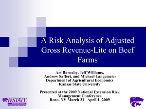 A Risk Analysis of Adjusted Gross Revenue-Lite on Beef Farms