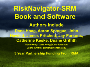 RiskNavigator-SRM Book and Software Authors Include Dana Hoag, Aaron Sprague, John