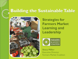 Building the Sustainable Table Strategies for Farmers Market Learning and
