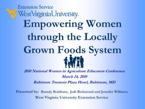 Empowering Women through the Locally Grown Foods System