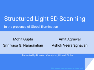 Structured Light 3D Scanning Mohit Gupta Amit Agrawal Srinivasa G. Narasimhan