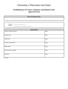 Establishment of Centers, Institutes, and Related Units Approval Form