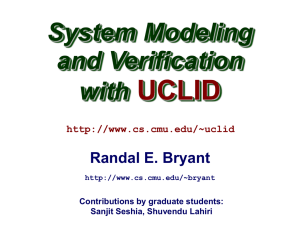 UCLID System Modeling and Verification with