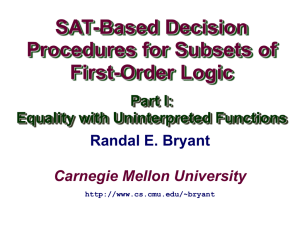SAT-Based Decision Procedures for Subsets of First-Order Logic Carnegie Mellon University