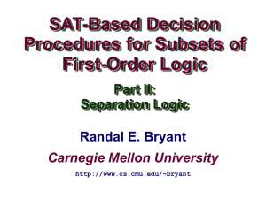 SAT-Based Decision Procedures for Subsets of First-Order Logic Carnegie Mellon University