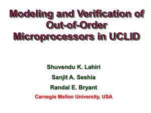 Modeling and Verification of Out-of-Order Microprocessors in UCLID Shuvendu K. Lahiri