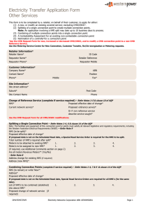 Electricity Transfer Application Form Other Services  retailer