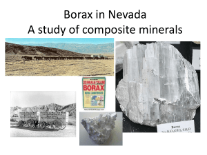 Borax in Nevada A study of composite minerals
