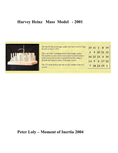 Harvey Heinz   Mass  Model   -...  Peter Loly – Moment of Inertia 2004