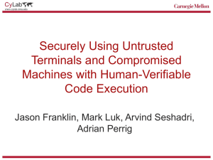 Securely Using Untrusted Terminals and Compromised Machines with Human-Verifiable Code Execution