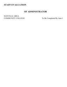 STAFF EVALUATION OF ADMINISTRATOR DANVILLE AREA COMMUNITY COLLEGE