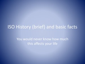ISO History (brief) and basic facts this affects your life