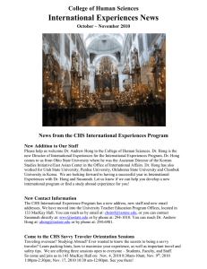 International Experiences News College of Human Sciences October – November 2010