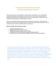 University of Wisconsin-Eau Claire Student Employment Manual