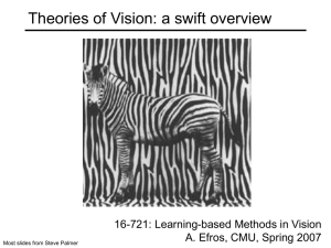 Theories of Vision: a swift overview 16-721: Learning-based Methods in Vision