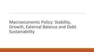 Macroeconomic Policy: Stability, Growth, External Balance and Debt Sustainability 1