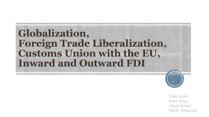 Globalization, Foreign Trade Liberalization, Customs Union with the EU, Inward and Outward FDI