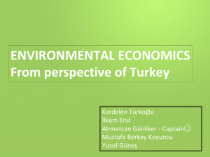 ENVIRONMENTAL ECONOMICS From perspective of Turkey Kardelen Türkoğlu İlkem Erul
