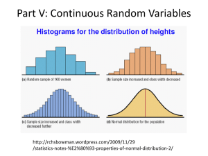 Part V: Continuous Random Variables