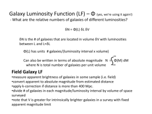 Galaxy Luminosity Function (LF) – Φ