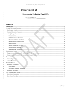 Department of __________  Departmental Evaluation Plan (DEP) Version Dated: ___________