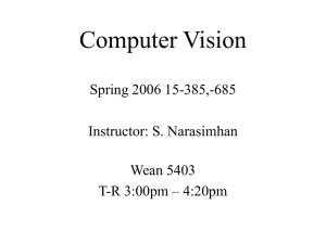 Computer Vision Spring 2006 15-385,-685 Instructor: S. Narasimhan Wean 5403