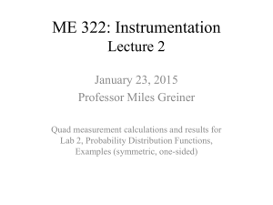ME 322: Instrumentation Lecture 2 January 23, 2015 Professor Miles Greiner
