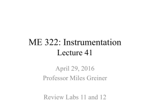 ME 322: Instrumentation Lecture 41 April 29, 2016 Professor Miles Greiner