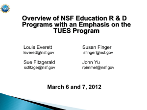 Overview of NSF Education R &amp; D TUES Program