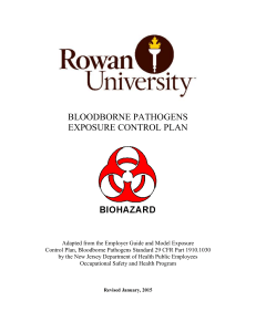 BLOODBORNE PATHOGENS EXPOSURE CONTROL PLAN