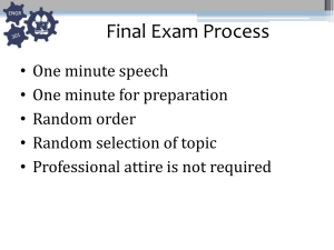 Final Exam Process